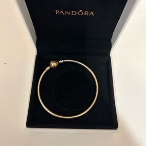 Rose gold and silver pandora charm bracelet